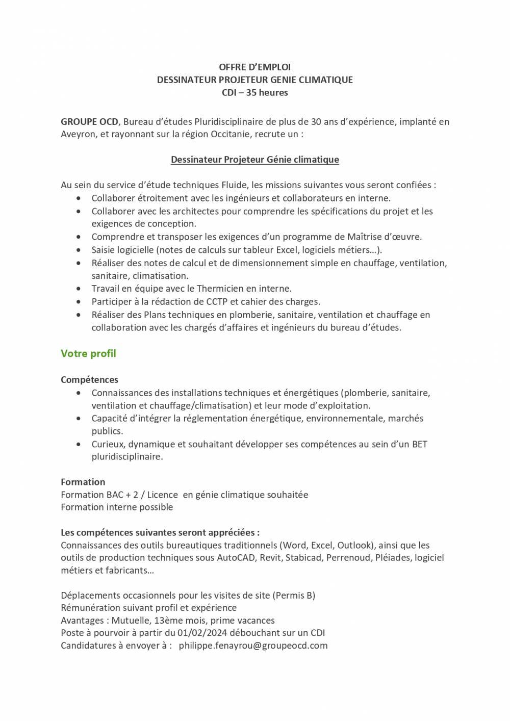 Groupe OCD recrute !